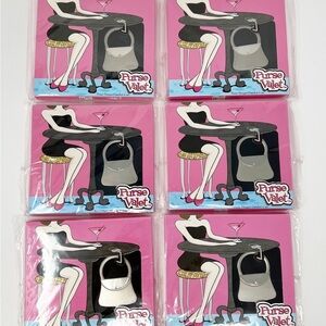 Lot of 6 Kate Aspen Purse Valet Handbag Hanger Hook Silver Wedding Gifts Party